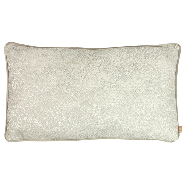 Viper Pewter Snakeskin Print Filled Boudoir Cushions - Polyester Pad - Ideal Textiles