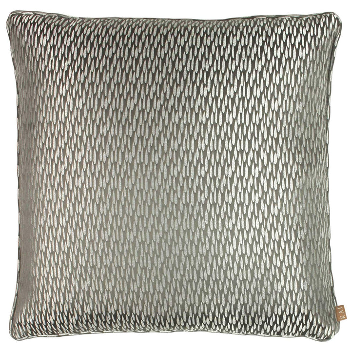 Astrid Charcoal Metallic Jacquard Filled Cushions - Polyester Pad - Ideal Textiles
