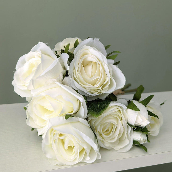 Artificial Roses Bouquet White -  - Ideal Textiles