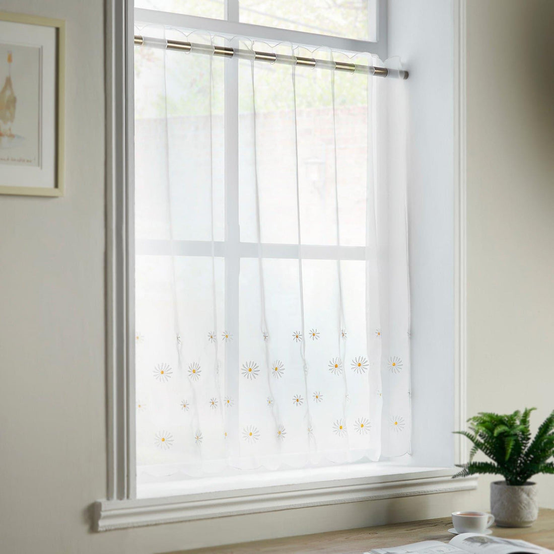 Daisy Voile Curtain Café Panel