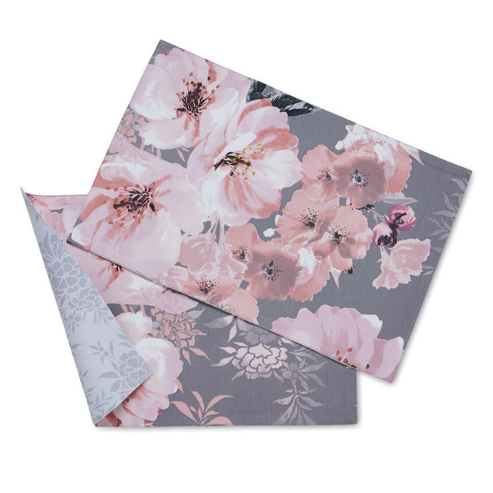 Dramatic Floral Pack of 2 Wipeable Placemats Grey -  - Ideal Textiles