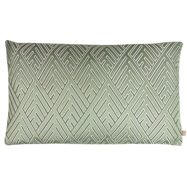 Demeter Mint Geometric Jacquard Filled Cushions - Polyester Pad - Ideal Textiles