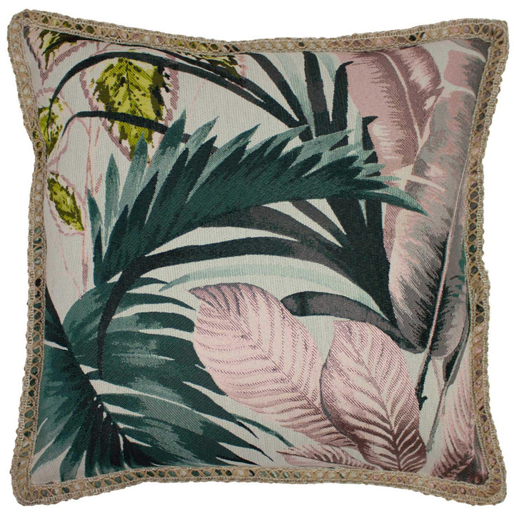Amazonia Jungle Jacquard Pink Cushion Covers 20'' x 20'' -  - Ideal Textiles