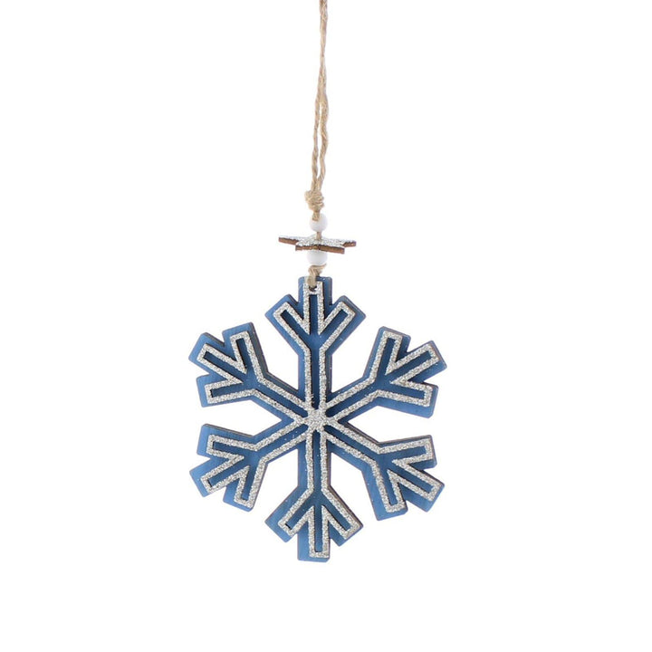 Blue Laser Cut Snowflake Hanging Decoration - Ideal