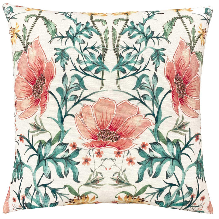 Heritage Peony Coral Filled Cushion - Ideal
