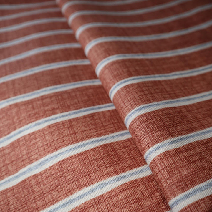 Rowing Stripe Paprika Made To Measure Curtains -  - Ideal Textiles