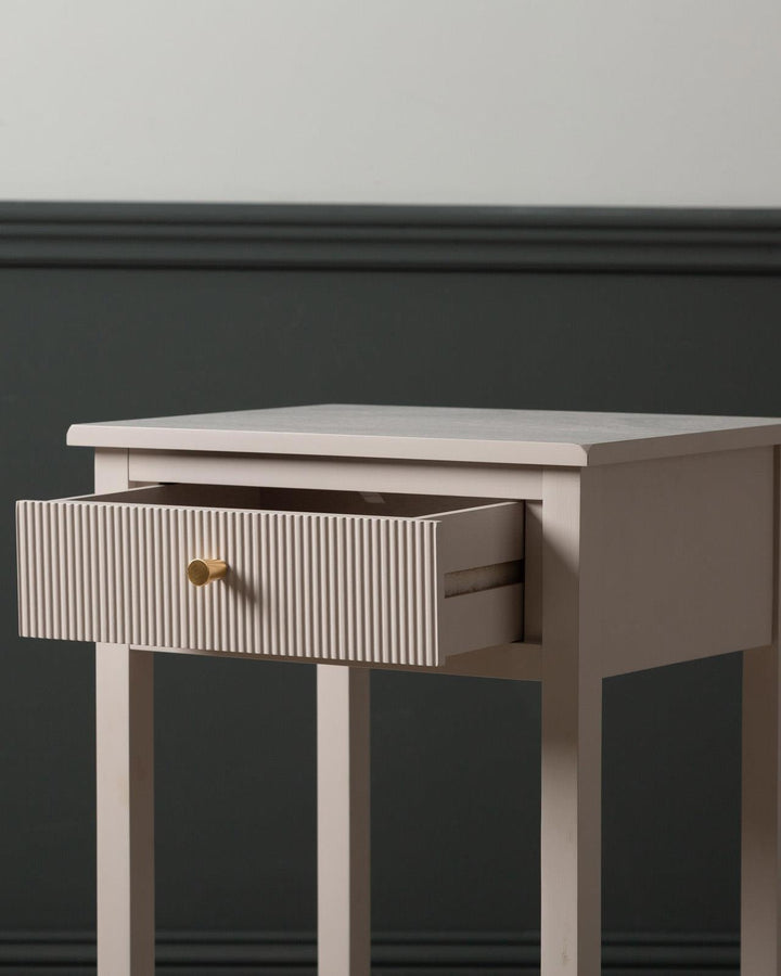 Ari Greige Wood Side Table - Ideal