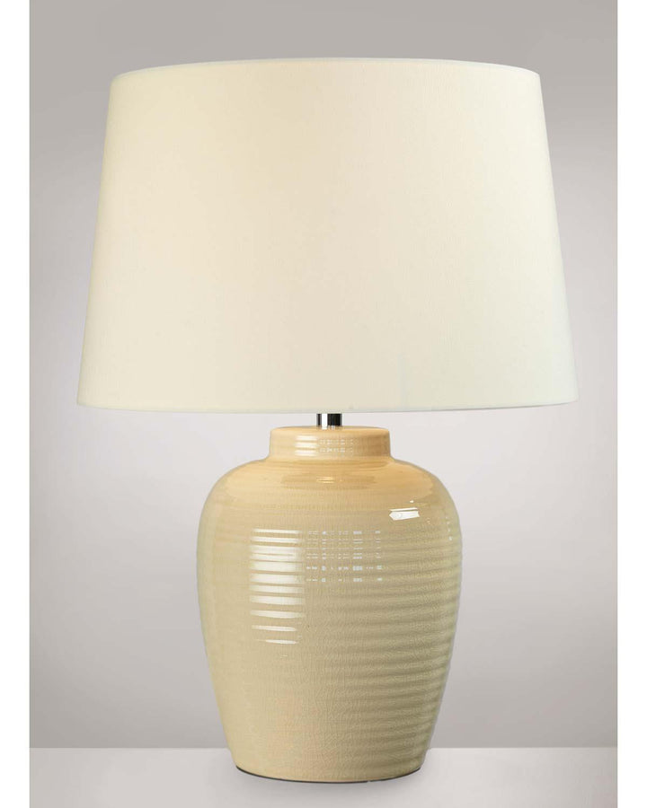 Lume Table Lamp Cream Ceramic Ivory Shade - Ideal