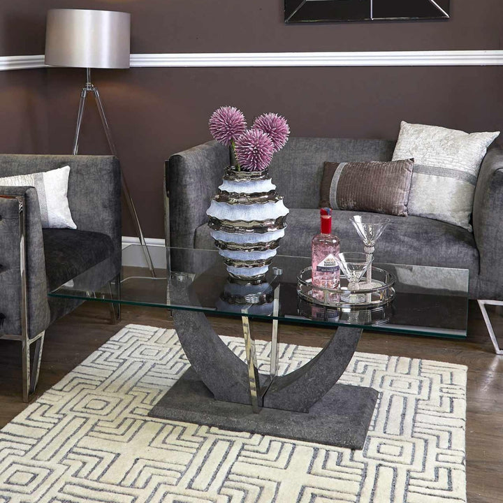 Flint Cement Effect Coffee Table - Ideal