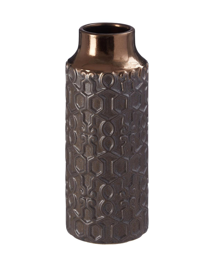 Textured Gold and Metallic Grey Small Vase - Ideal