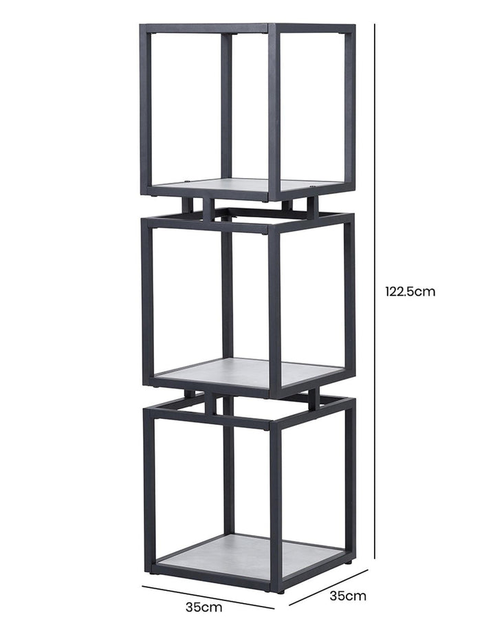 Cube Black 3 Shelf Small Shelving Unit - Ideal