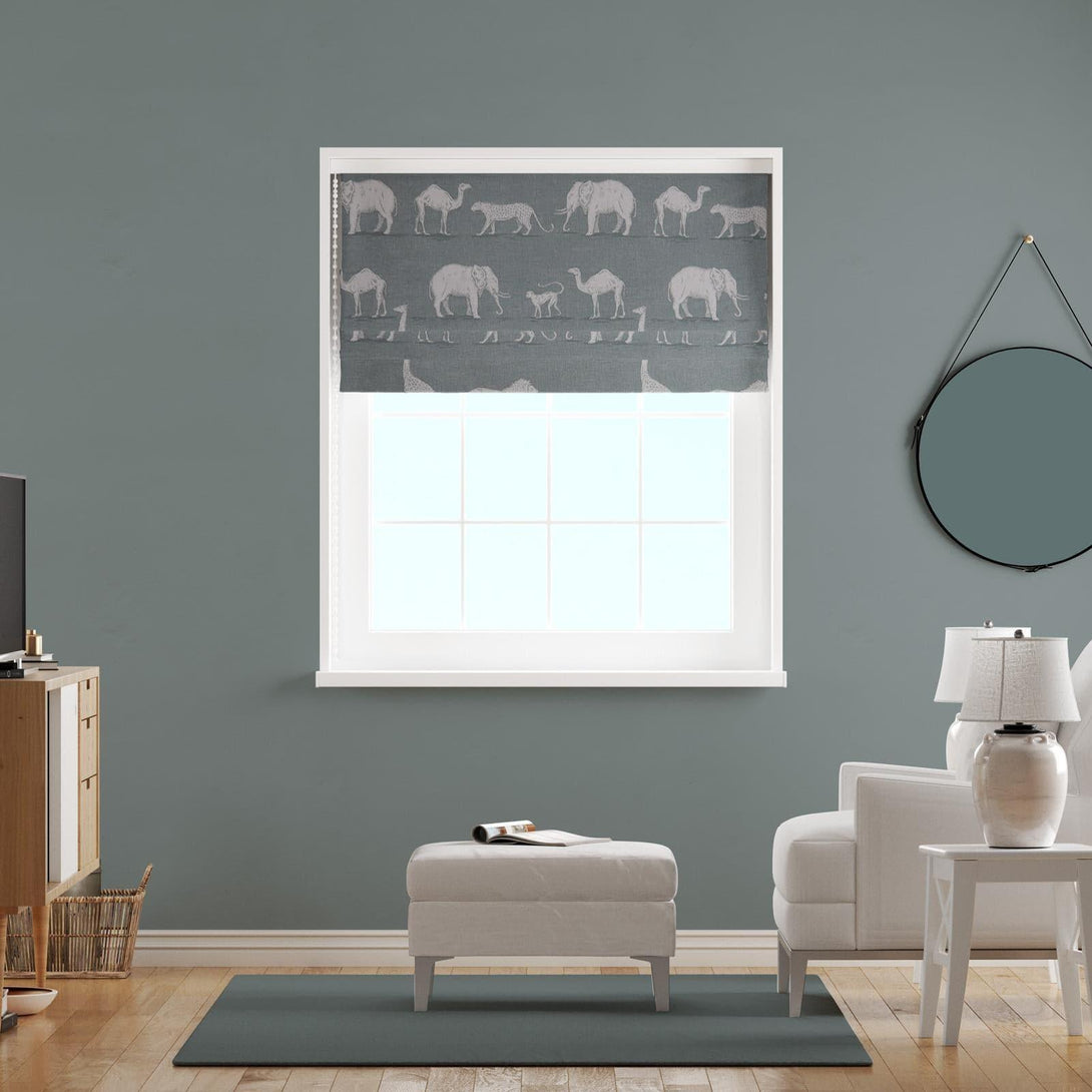 Prairie Animals Seagrass Made To Measure Roman Blind -  - Ideal Textiles