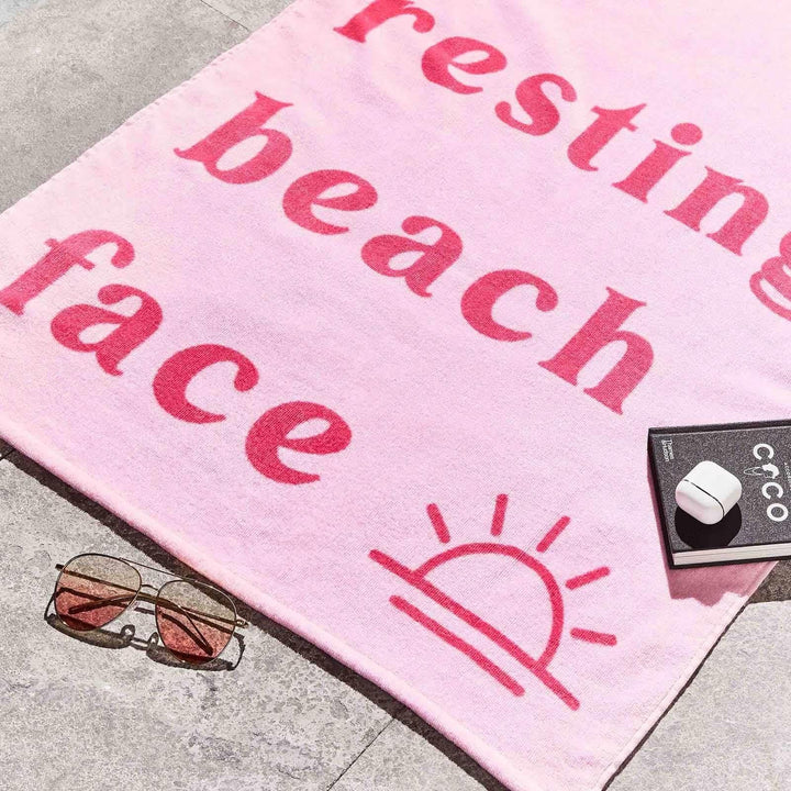Resting Beach Face Beach Towel - Ideal