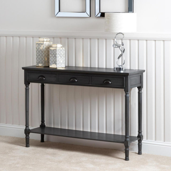 Braemar Grey Wood Wide Console Table - Ideal