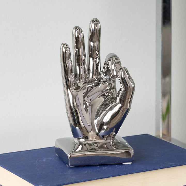 Silver Okay Hand Ornament - Ideal