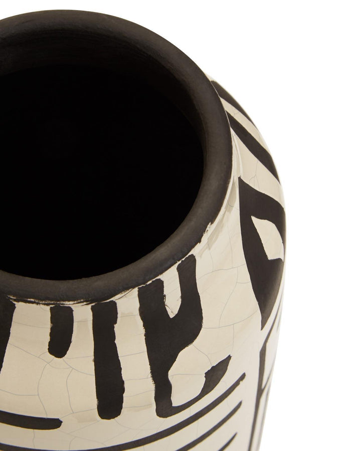 Seri Abstract White & Black Vase - Ideal