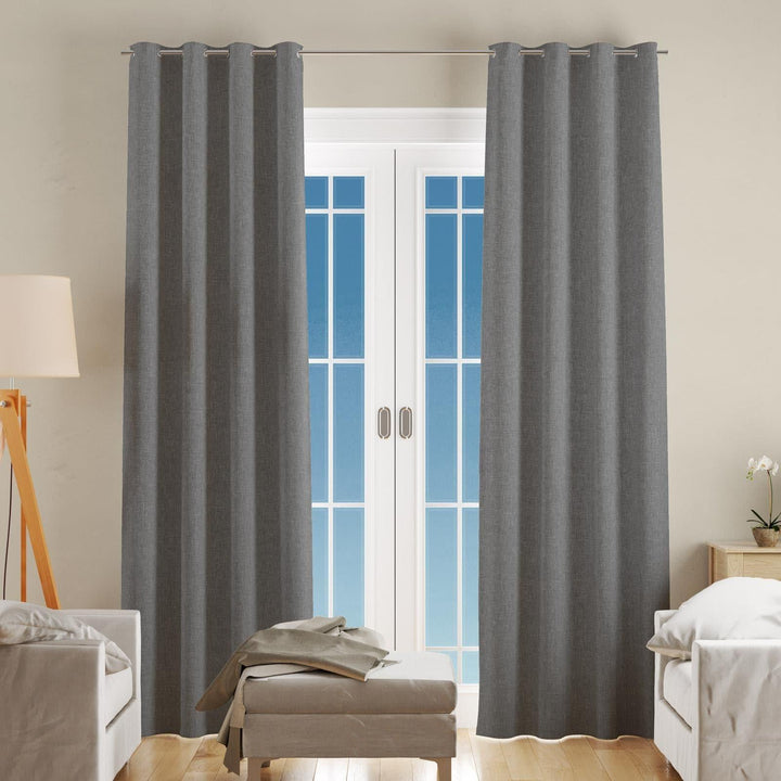 Asana Pewter Made To Measure Curtains -  - Ideal Textiles