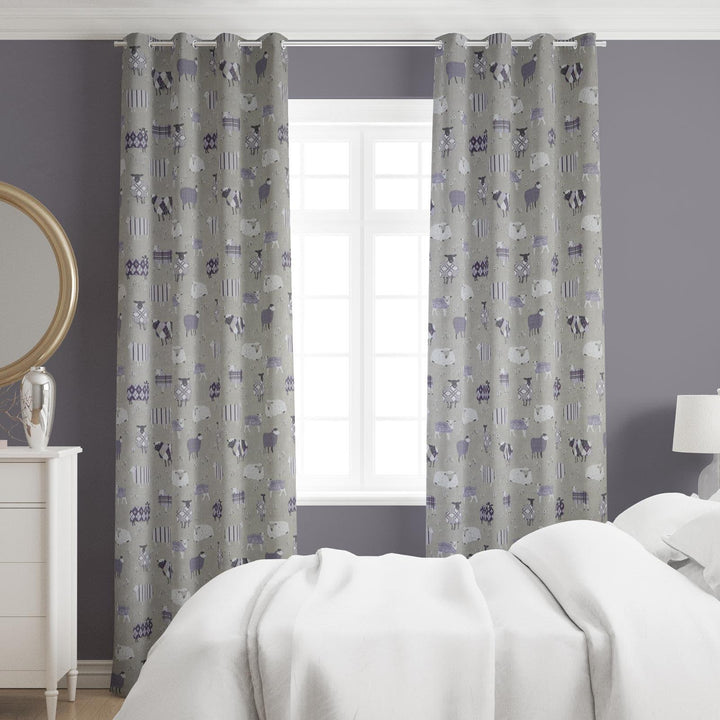 Baa Baa Lavender Made To Measure Curtains -  - Ideal Textiles
