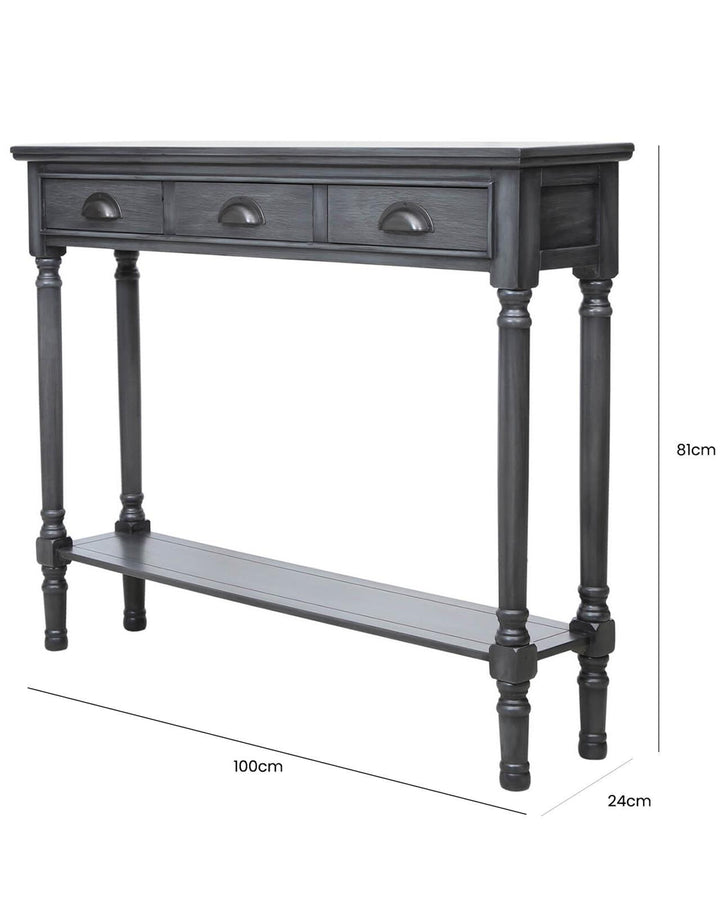 Braemar Grey Wood Console Table - Ideal