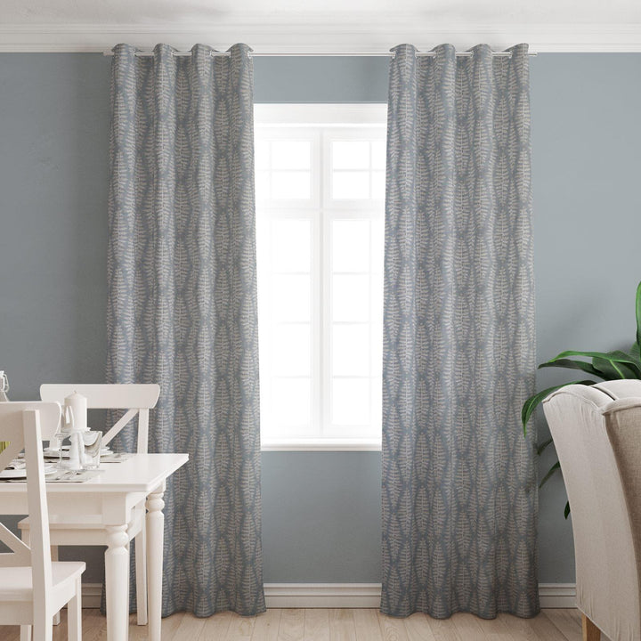 Fernia Blue Mist Made To Measure Curtains -  - Ideal Textiles