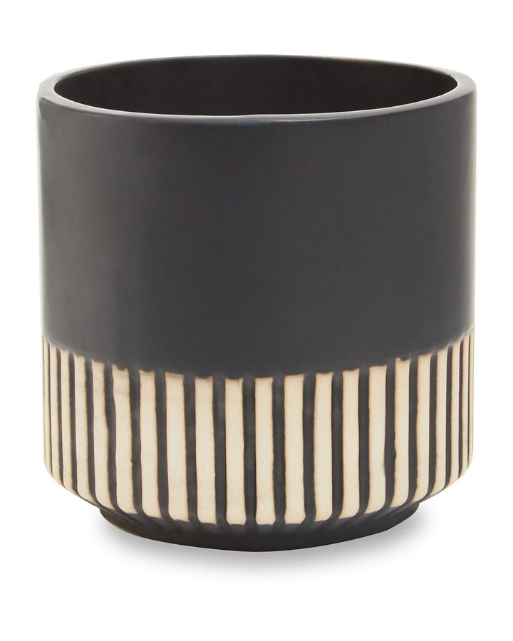 Handcrafted Small Black and Gold Planter - Ideal