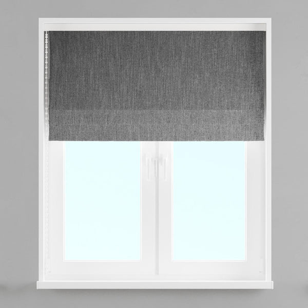 Sanday Graphite Made to Measure Roman Blind -  - Ideal Textiles
