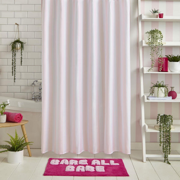 Stripe Tease Pink Shower Curtain - Ideal