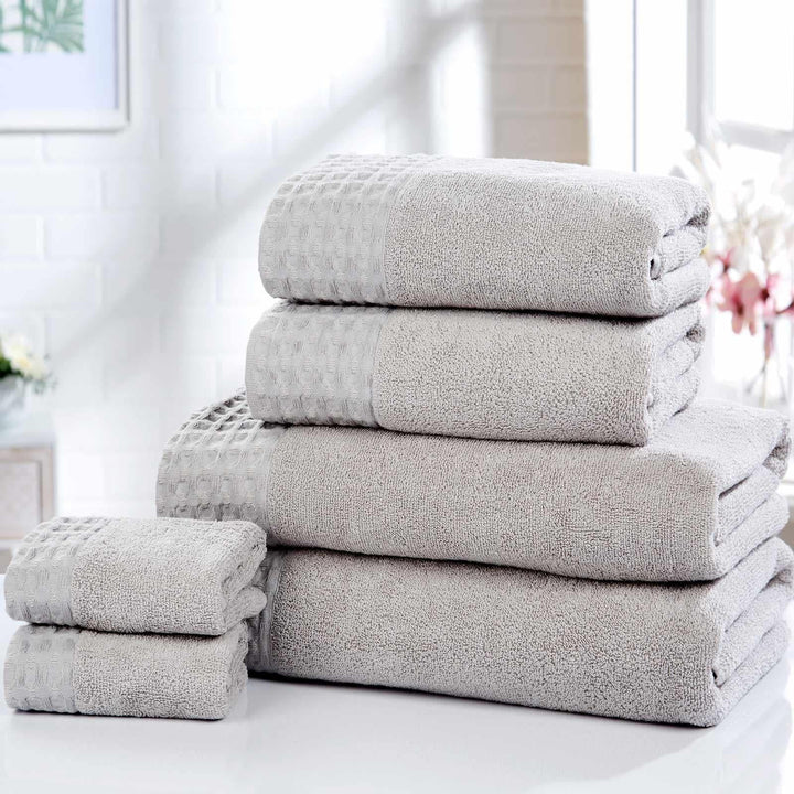 Retreat 100% Cotton 6 Piece Towel Silver - Ideal