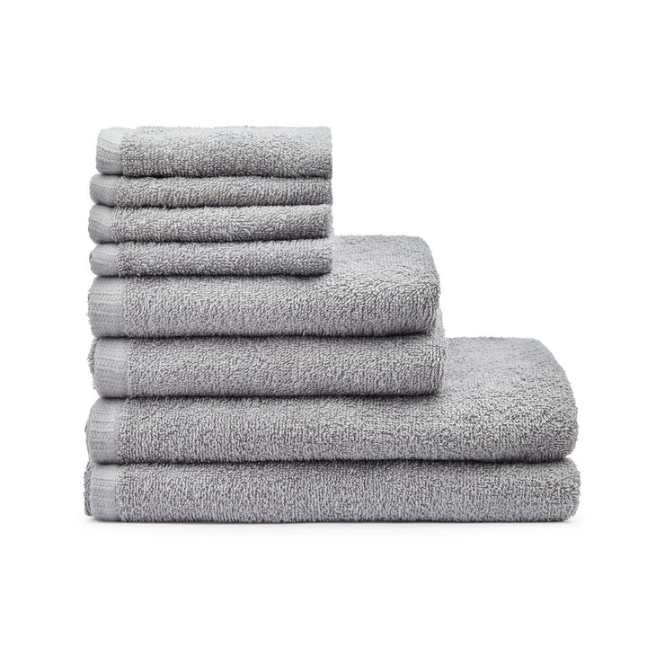 Quick Dry 100% Cotton 8 Piece Towel Bale Grey - Ideal