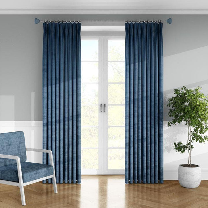 Azurite Indigo Made To Measure Curtains -  - Ideal Textiles