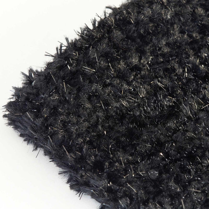 Twinkle Super Soft Glittery Metallic Black Bath Mat -  - Ideal Textiles