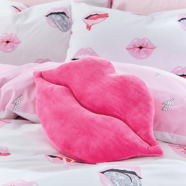 Read My Lips Shaped Pink Filled Cushion -  - Ideal Textiles