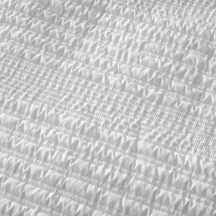 Lennon Stripe Seersucker White Filled Cushion - Ideal