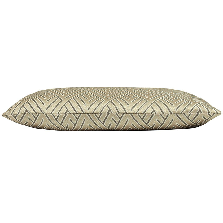 Demeter Bronze Geometric Jacquard Cushion Cover 16'' x 24'' -  - Ideal Textiles