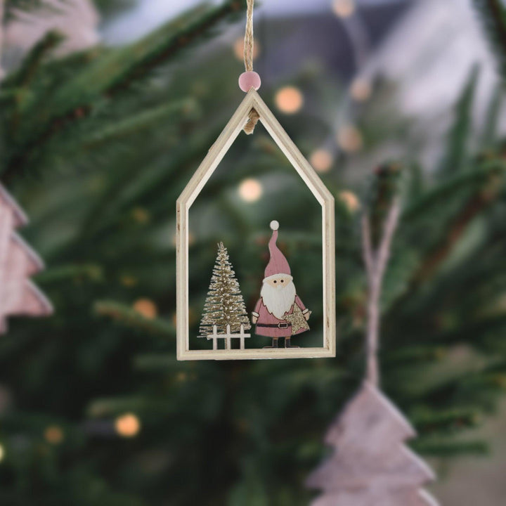 Wooden Santa & Tree Hanging Decoration - Ideal