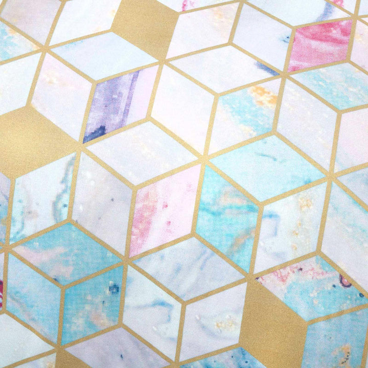 Quartz Marble Geometric Foil Multicolour Duvet Cover Set -  - Ideal Textiles