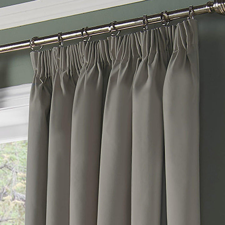 Essential 95% Blackout Tape Top Curtains Silver -  - Ideal Textiles