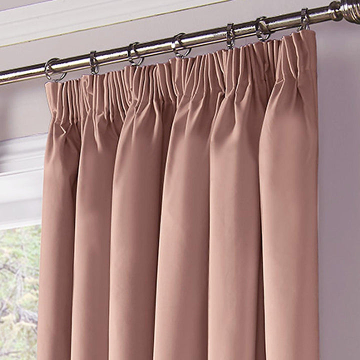 Essential 95% Blackout Tape Top Curtains Pink -  - Ideal Textiles