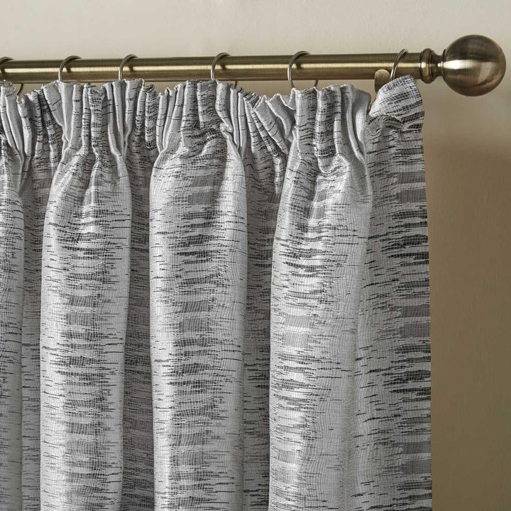 Reflections Jacquard Lined Tape Top Curtains Silver -  - Ideal Textiles
