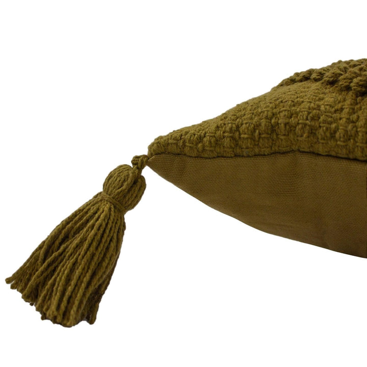 Halmo Hand Woven Boho Tassels Moss Cushion Covers 18'' x 18'' -  - Ideal Textiles