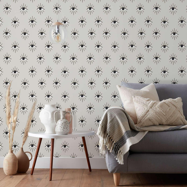 Theia Gold Foil Wallpaper Grey - Ideal