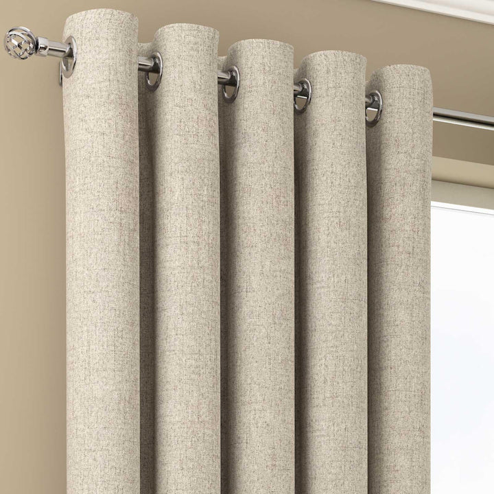 Orion Thermal Blackout Lined Eyelet Curtains Natural -  - Ideal Textiles