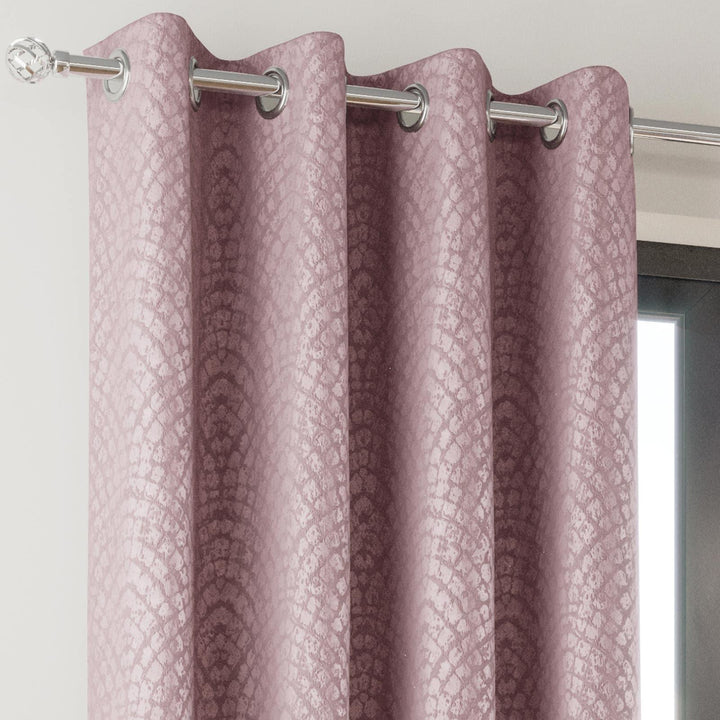 Addison Thermal Block Out Eyelet Curtains Blush -  - Ideal Textiles