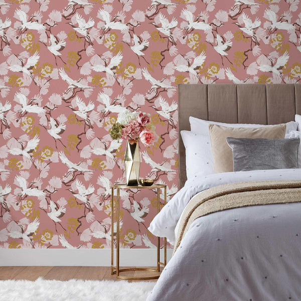 Demoiselle Botanical Wallpaper Blush - Ideal