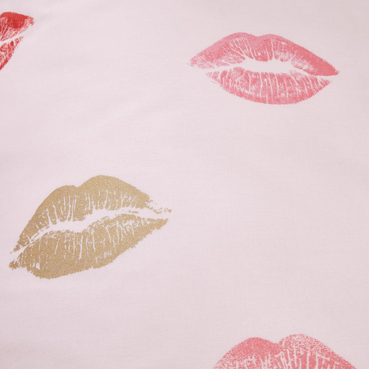Lippy Mwah! Glitter Print Pink Duvet Cover Set -  - Ideal Textiles