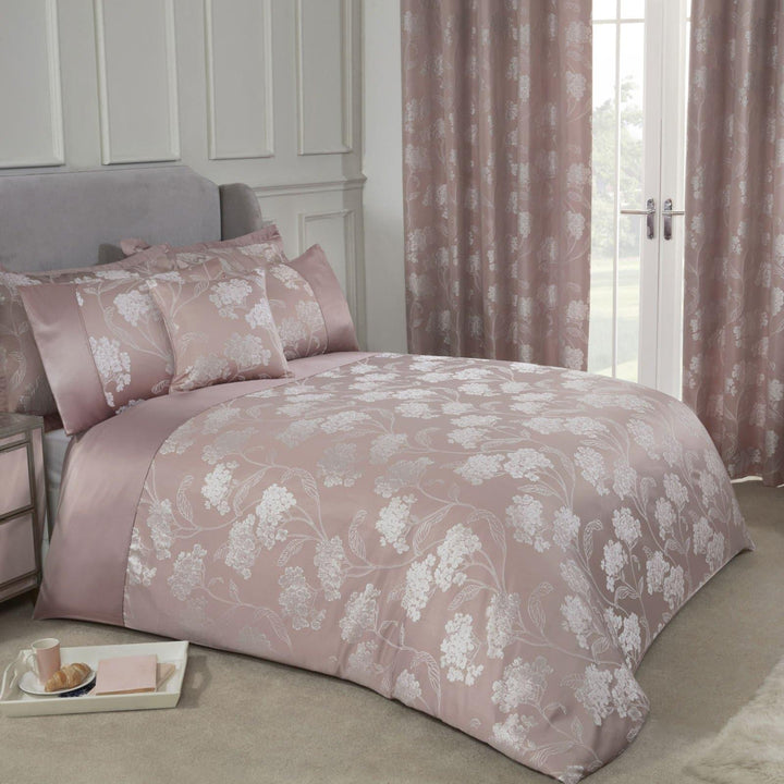Blossom Floral Jacquard Blush Pink Duvet Cover Set - Ideal