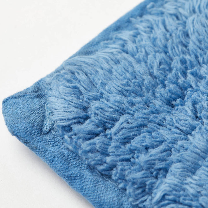 Waves Cotton Jacquard Bath & Pedestal Mat Set Cobalt -  - Ideal Textiles