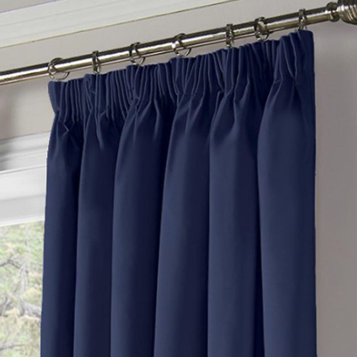 Essential 95% Blackout Tape Top Curtains Navy -  - Ideal Textiles