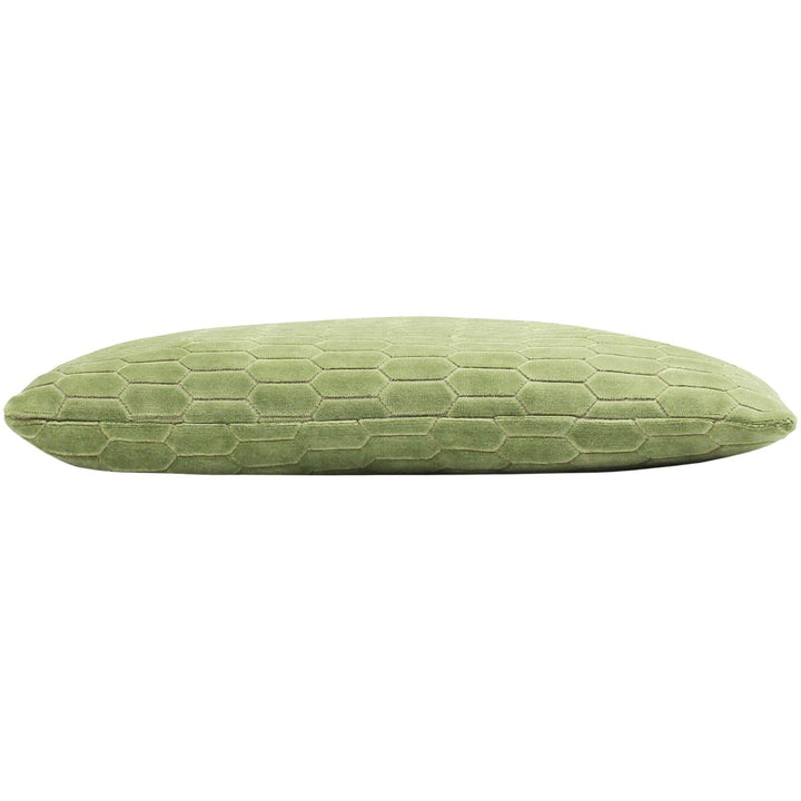 Rialta Geometric Velvet Aloe Cushion Cover 12'' x 20'' -  - Ideal Textiles