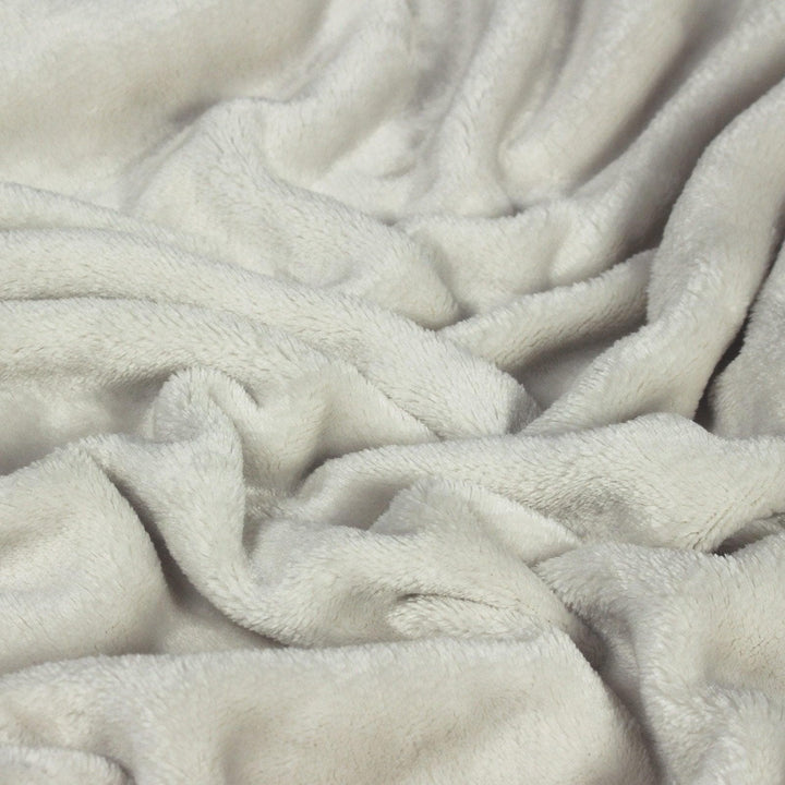 Harlow Plain Ecru Fleece Throw 140cm x 180cm -  - Ideal Textiles